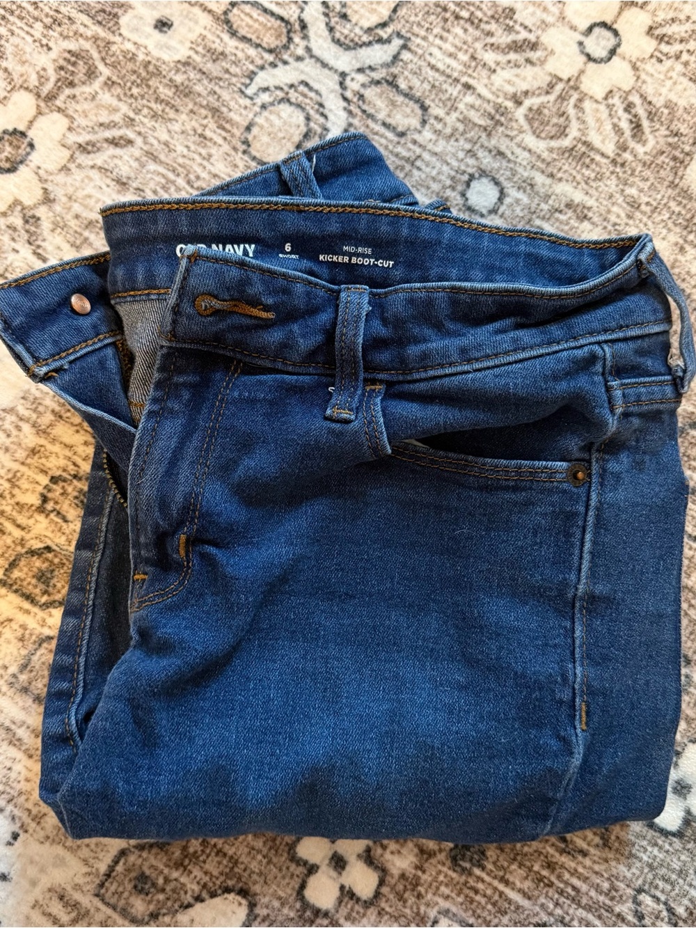 Old Navy Kicker Boot-Cut Jeans - Deep Indigo Blue